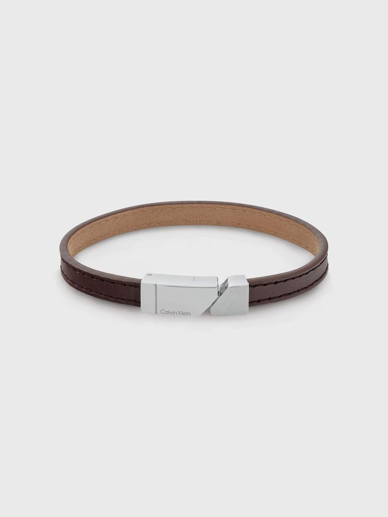 Pulsera de Cuero Asymmetric Tag Café Calvin Klein-0