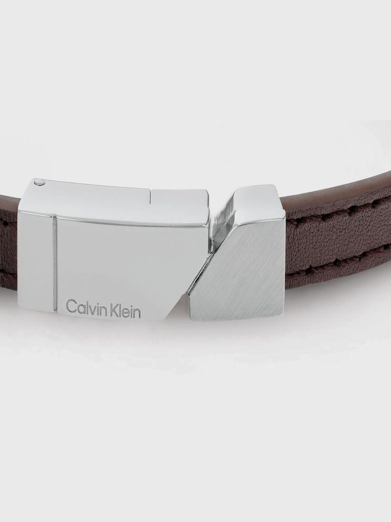 Pulsera de Cuero Asymmetric Tag Café Calvin Klein-1