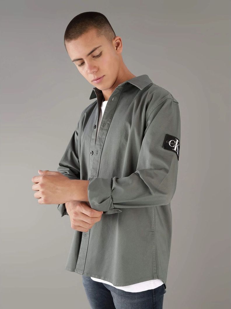 Camisa Monologo Badge Relaxed Gris Calvin Klein-0