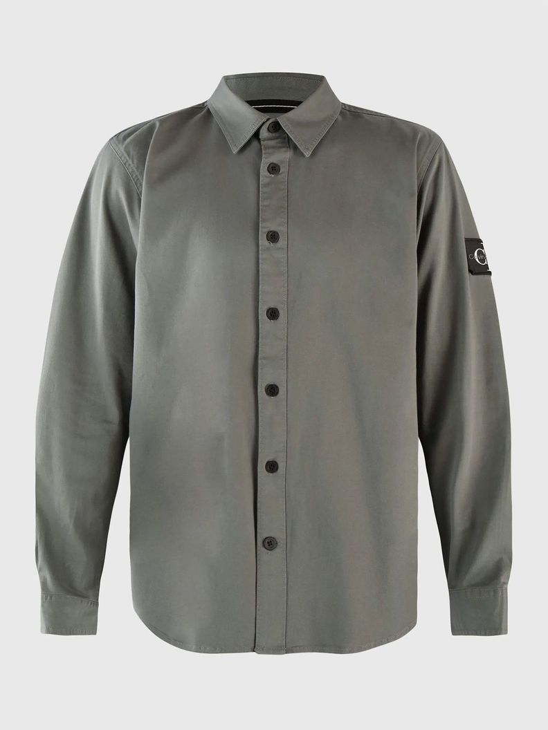 Camisa Monologo Badge Relaxed Gris Calvin Klein-4