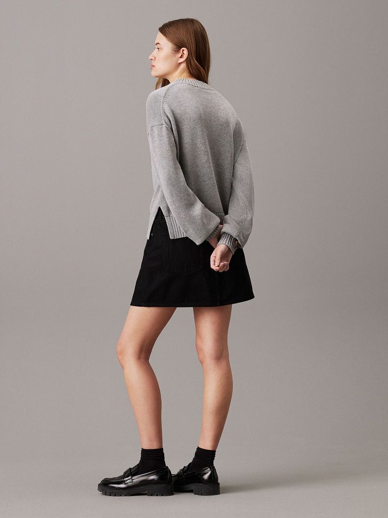 Sweater Ck Intarsia Loose Gris Calvin Klein-2