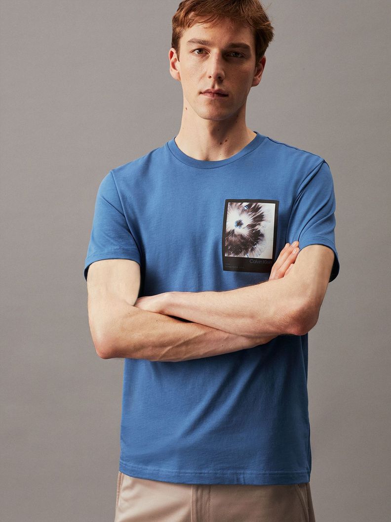 Polera Framed Flower Graphic Azul Calvin Klein-0