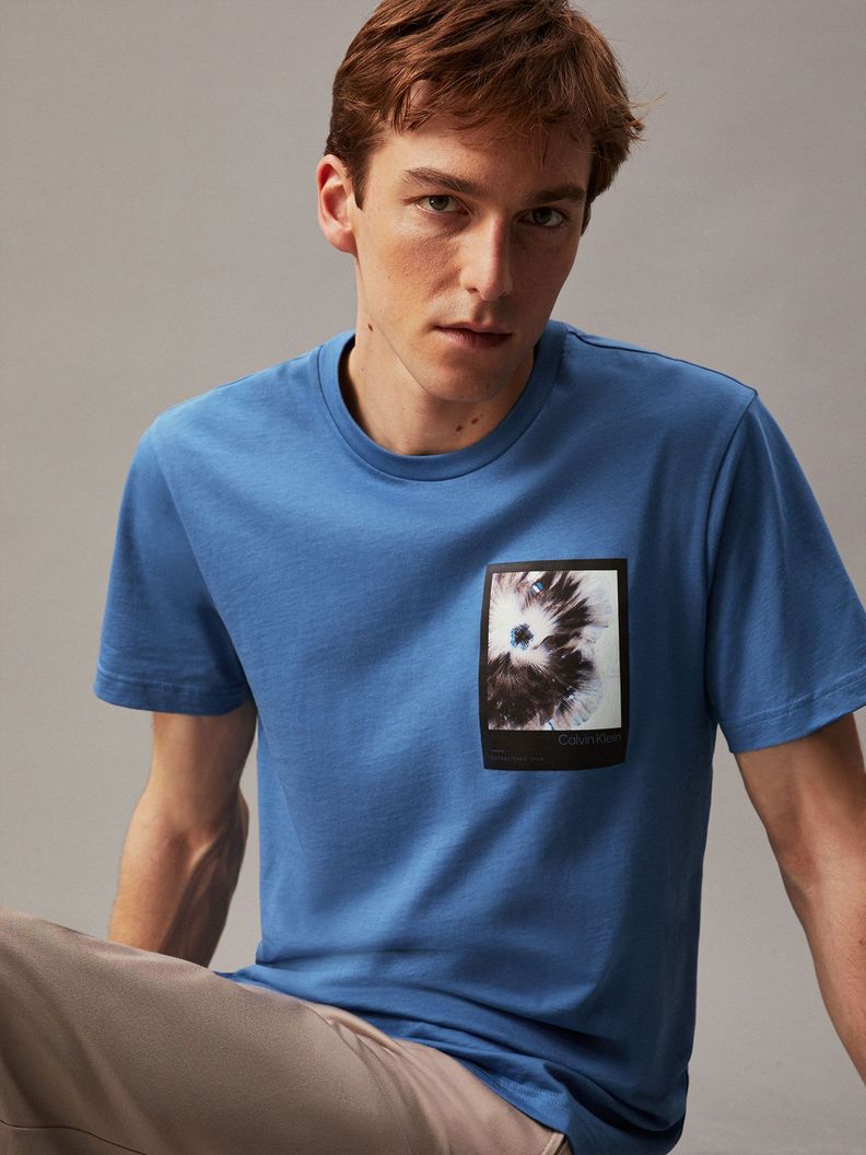 Polera Framed Flower Graphic Azul Calvin Klein-3