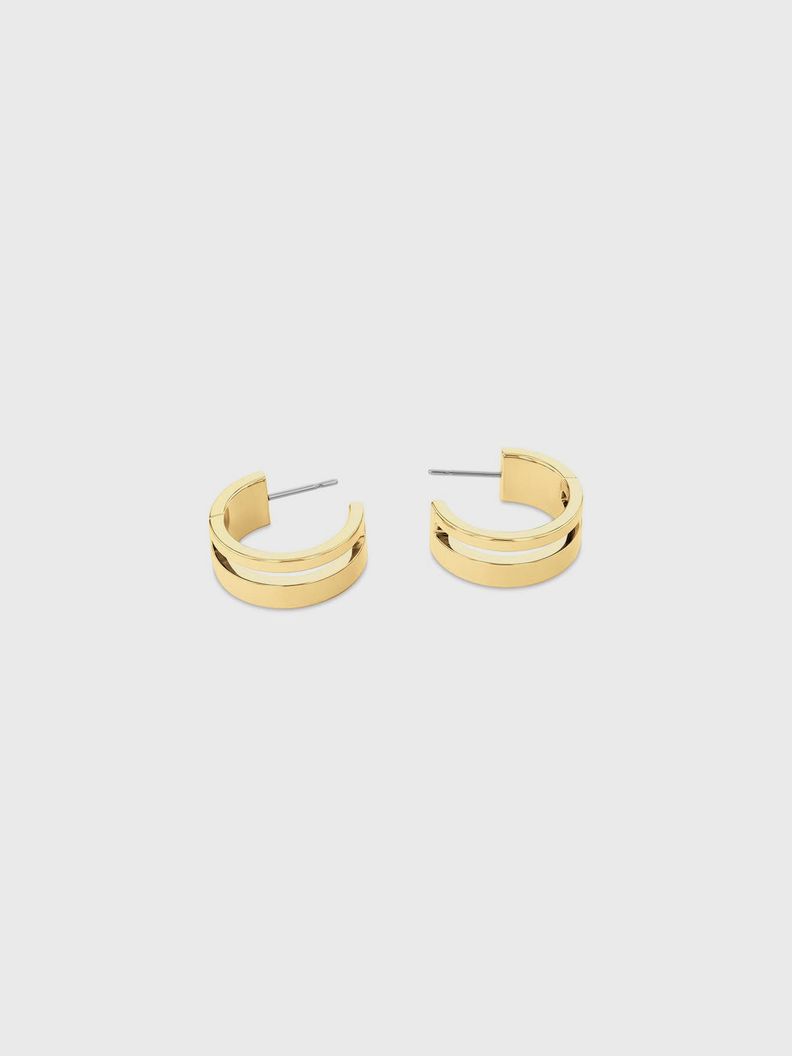 Aros Argolla Sculptural Hoop Dorado Calvin Klein-1