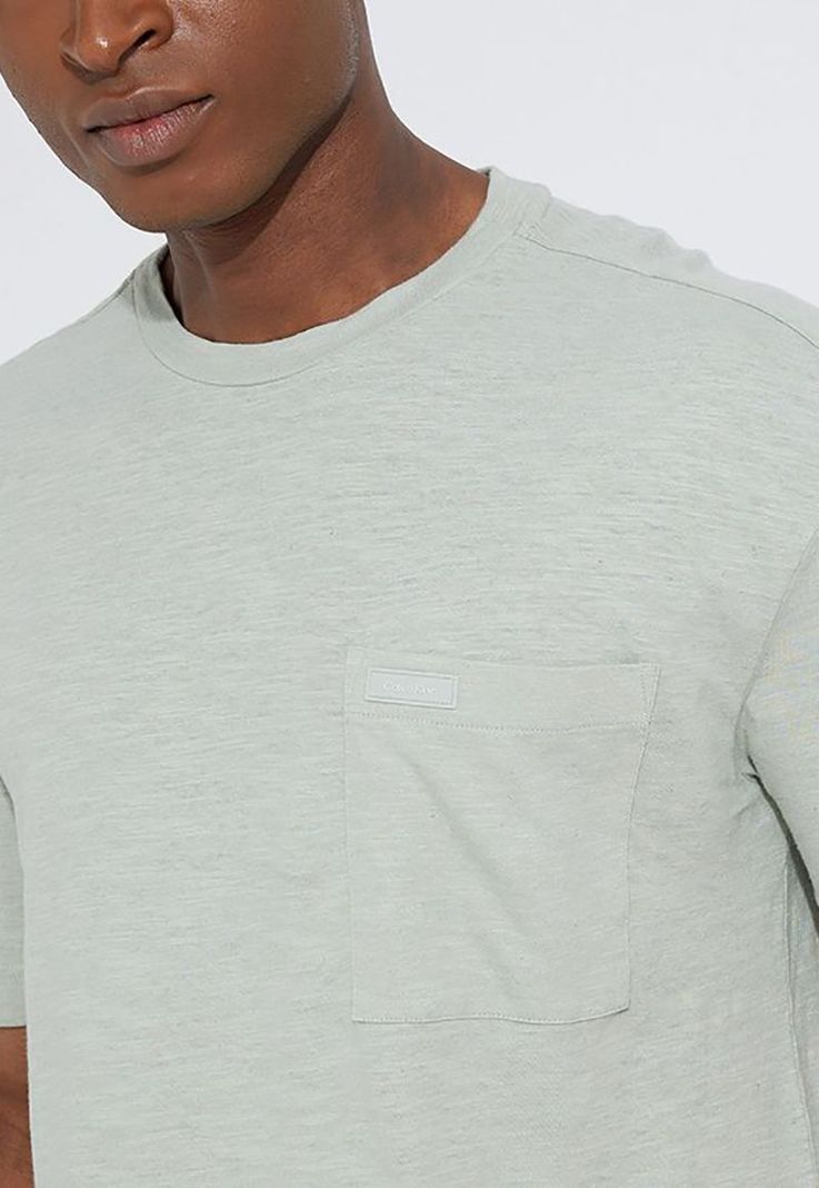 Polera Pocket  Linen Blend Verde Calvin Klein-3