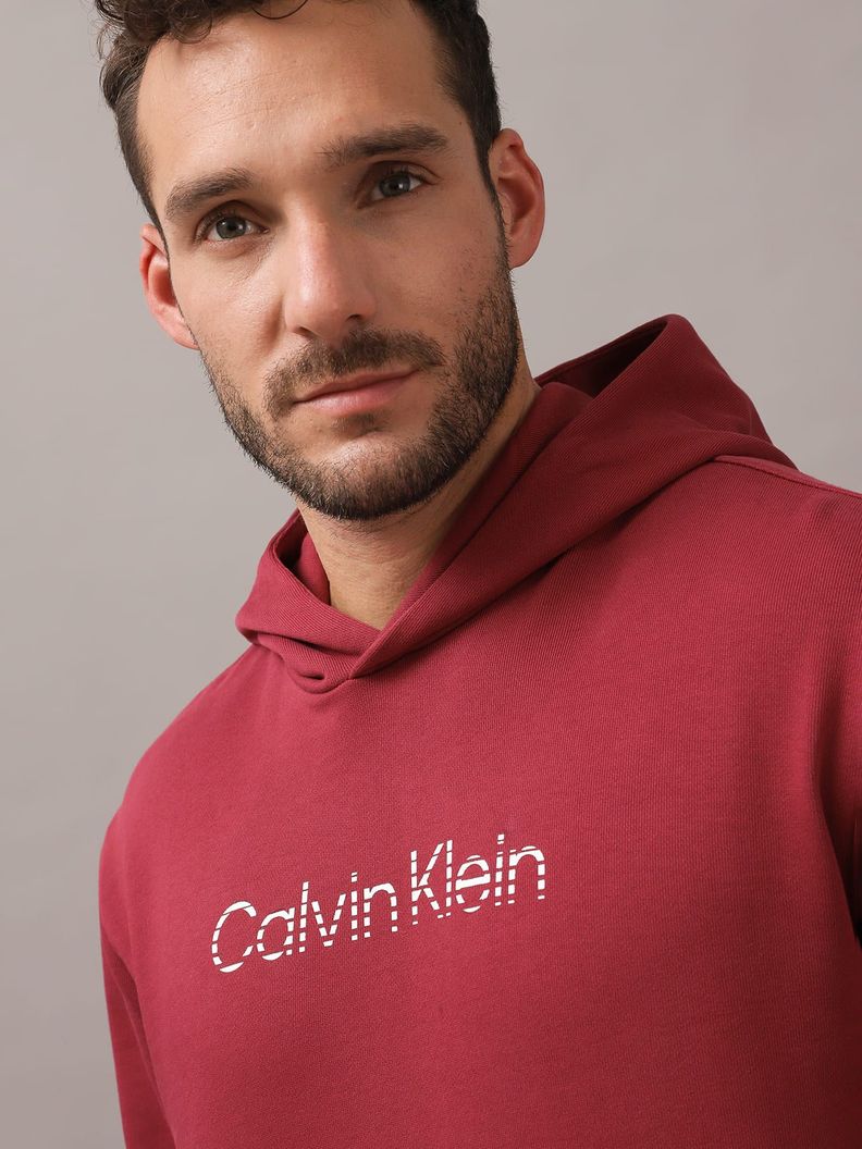 Polerón con Gorro Degrade Logo Rojo Calvin Klein-3