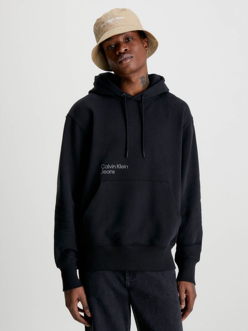 Sudadera holgada con capucha y logo en la parte trasera Negro Calvin Klein-0