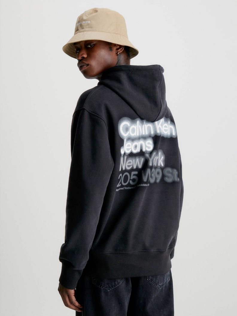 Sudadera holgada con capucha y logo en la parte trasera Negro Calvin Klein-2