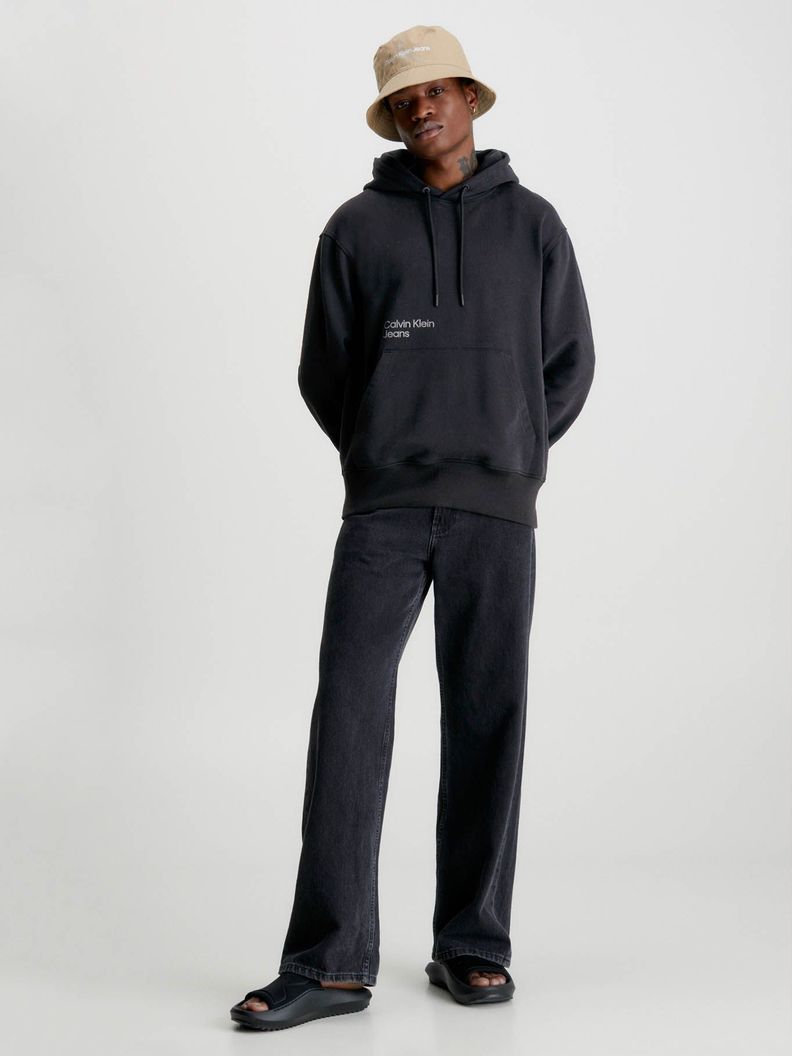 Sudadera holgada con capucha y logo en la parte trasera Negro Calvin Klein-1