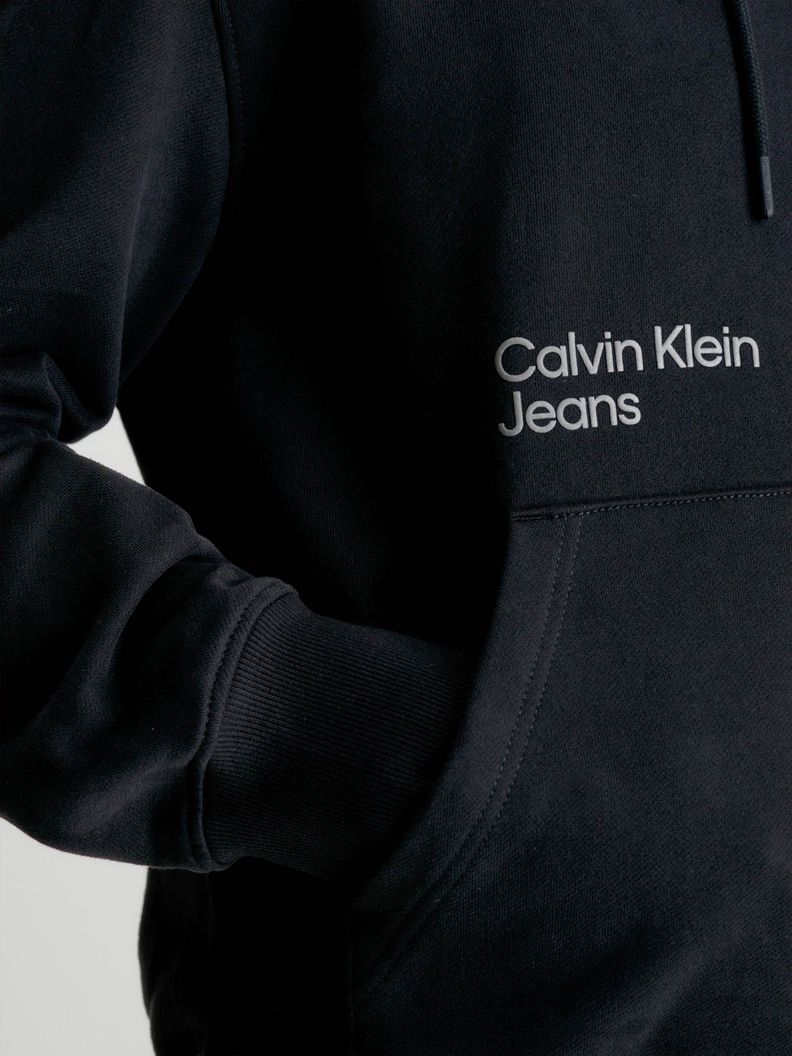 Sudadera holgada con capucha y logo en la parte trasera Negro Calvin Klein-3