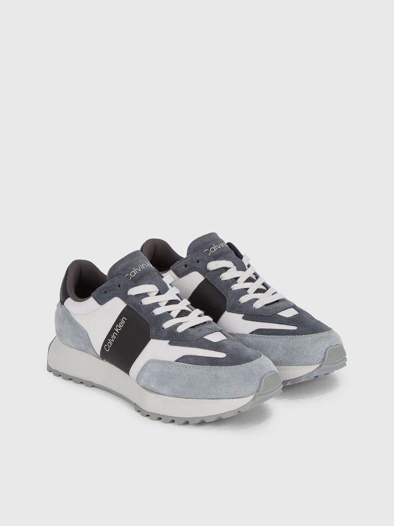 Zapatilla de Cuero Low Top Lace Mix Gris Calvin Klein-0