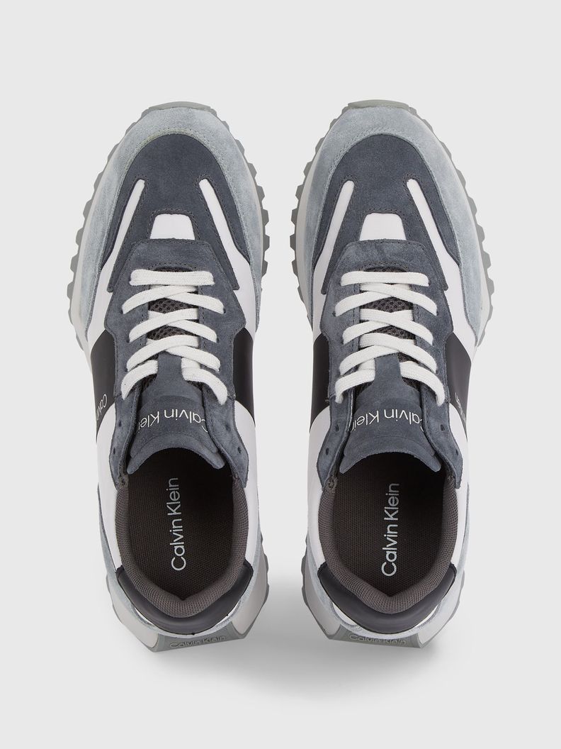 Zapatilla de Cuero Low Top Lace Mix Gris Calvin Klein-2