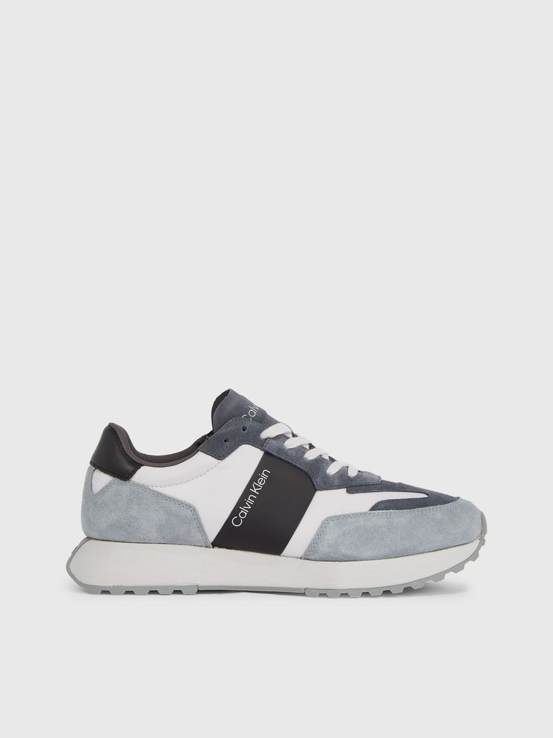 Zapatilla de Cuero Low Top Lace Mix Gris Calvin Klein-4
