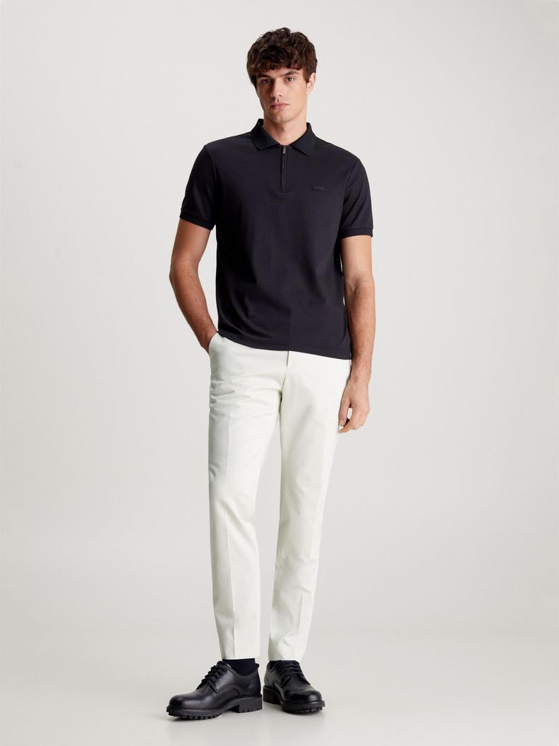 Polo Smooth Cotton Welt Negro Calvin Klein-1