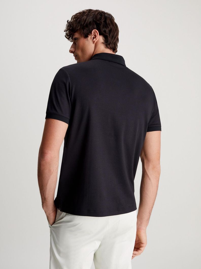 Polo Smooth Cotton Welt Negro Calvin Klein-2