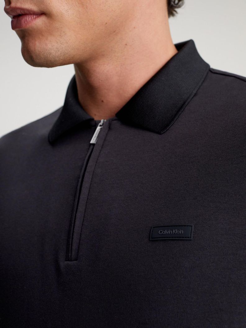 Polo Smooth Cotton Welt Negro Calvin Klein-3