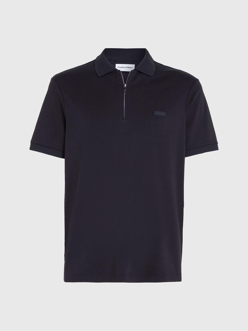 Polo Smooth Cotton Welt Negro Calvin Klein-4