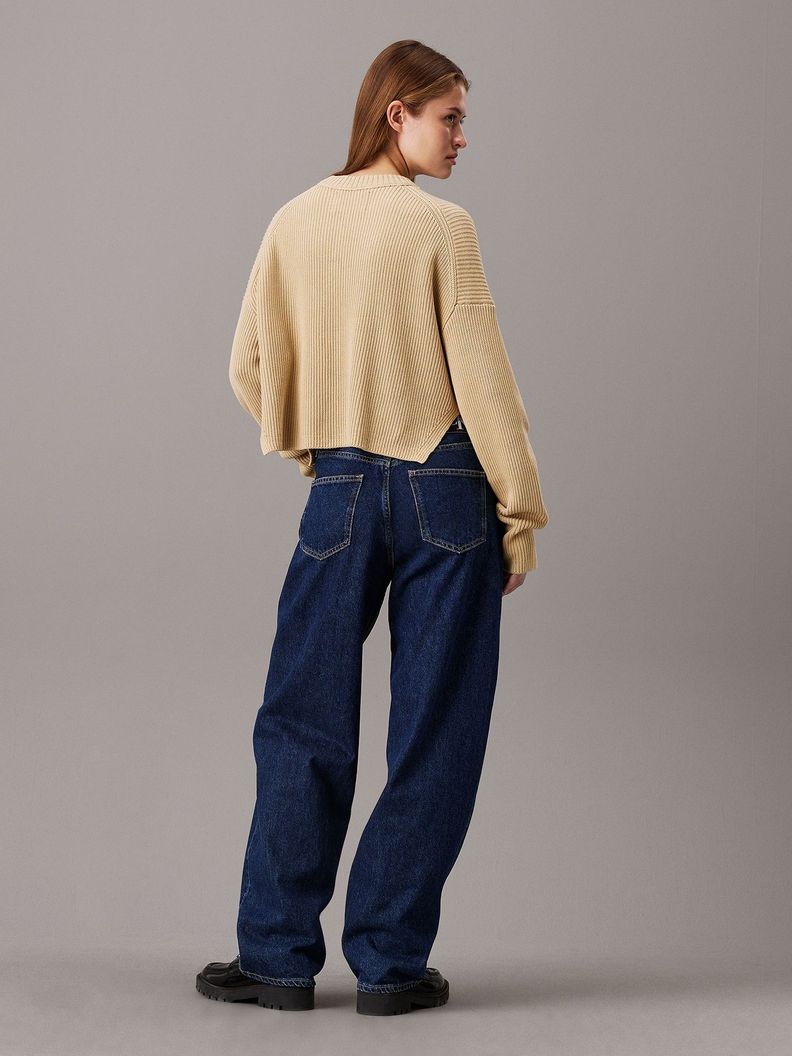 Sweater Logo Intarsia Beige Calvin Klein-2