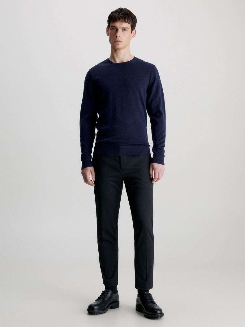 Sweater Merino Crew Neck Sweater Azul Calvin Klein-1