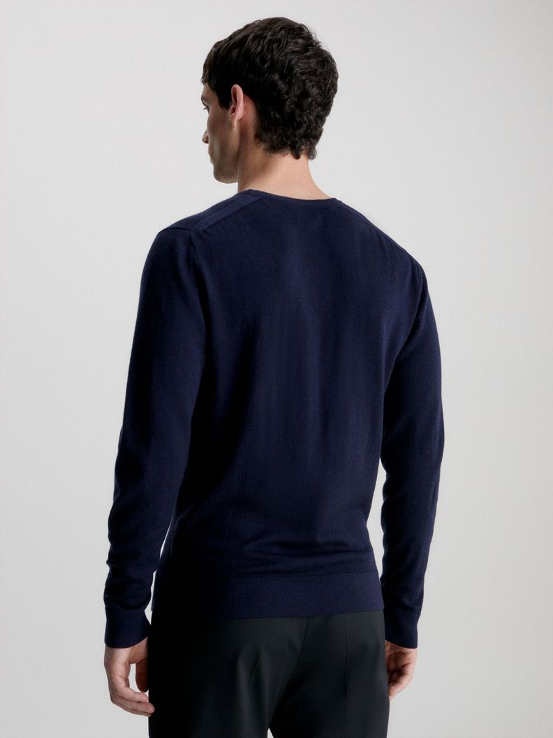 Sweater Merino Crew Neck Sweater Azul Calvin Klein-2