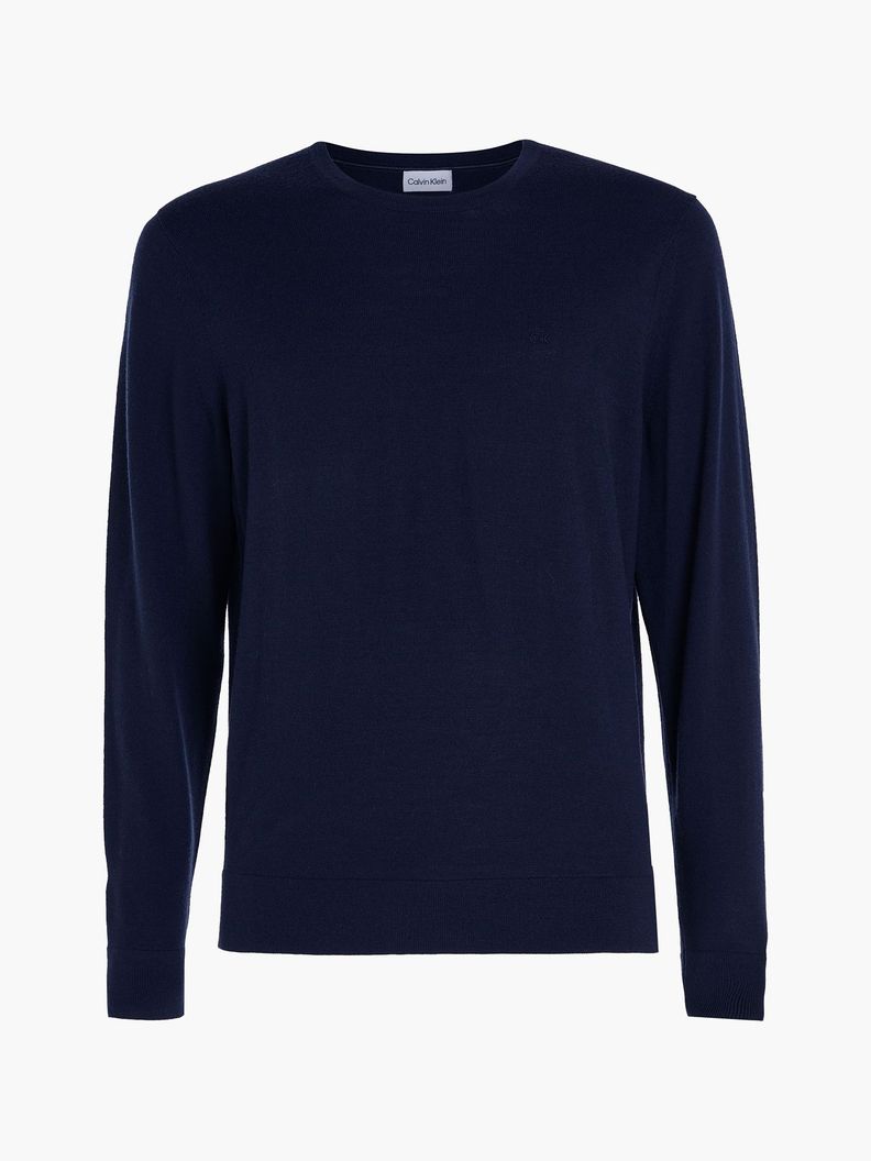Sweater Merino Crew Neck Sweater Azul Calvin Klein-4