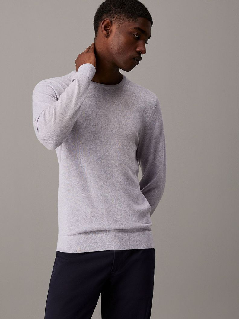 Sweater Merino Rws Crew Neck Sweater Gris Calvin Klein-0