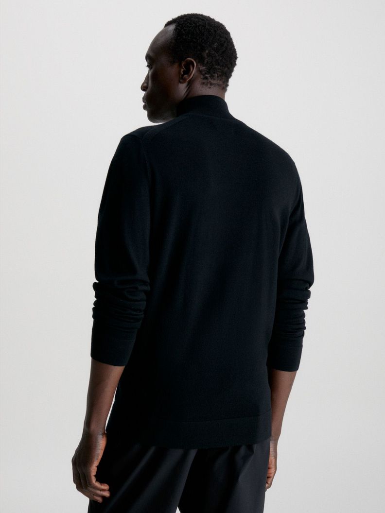 Sweater con Cierre Merino Quarter Negro Calvin Klein-2