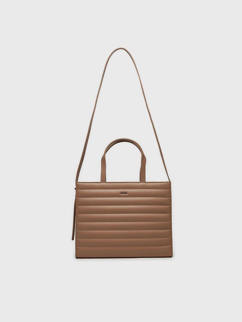 Cartera Tote Line Quilt Beige Calvin Klein-0