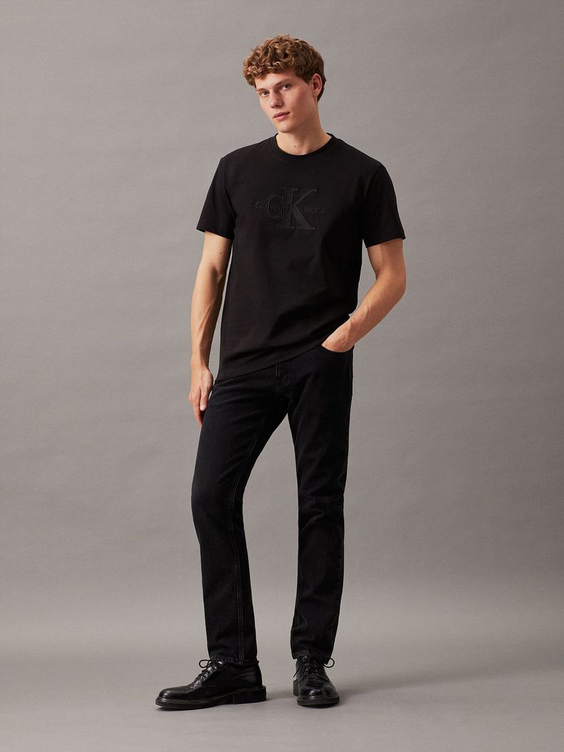 Polera Monologo Applique Negro Calvin Klein-1