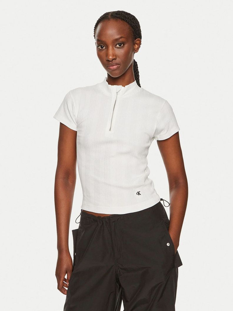 Blusa Variegated Rib Half Blanco Calvin Klein-0
