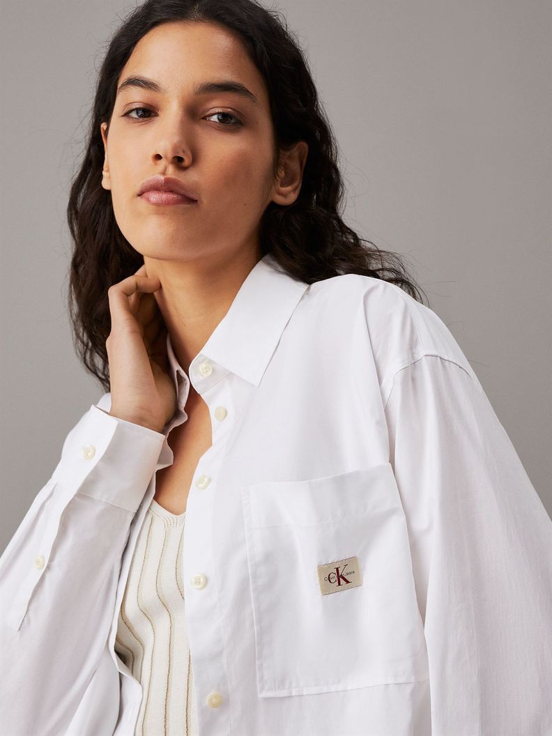 Camisa Woven Label Relaxed Blanco Calvin Klein-3