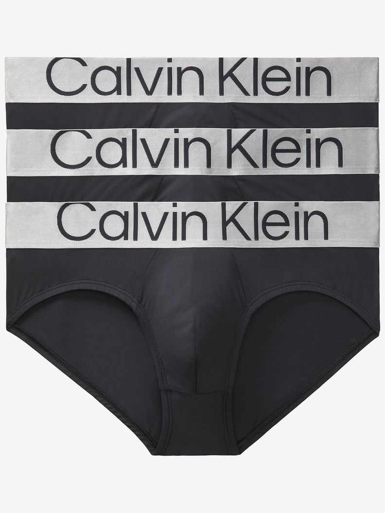Pack 3 Slips - Steel Micro Negro Calvin Klein-0