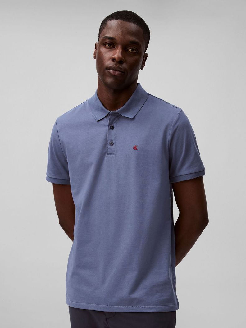 Polo con Monograma Bordado Morado Calvin Klein S