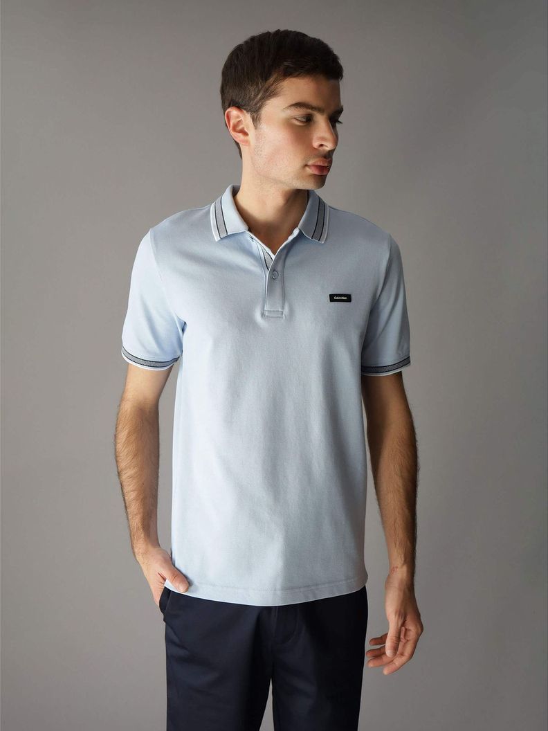 Polo Stretch Multi Tipping Azul Calvin Klein-0