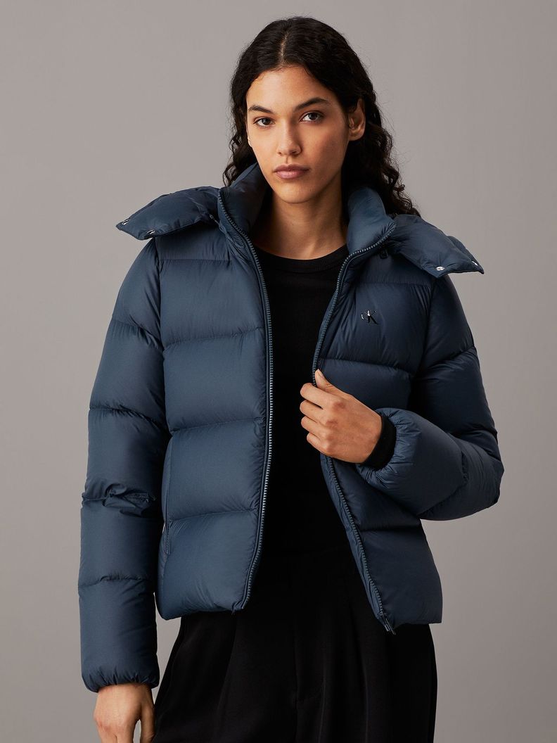 Parka Down Short Puffer Azul Calvin Klein-0