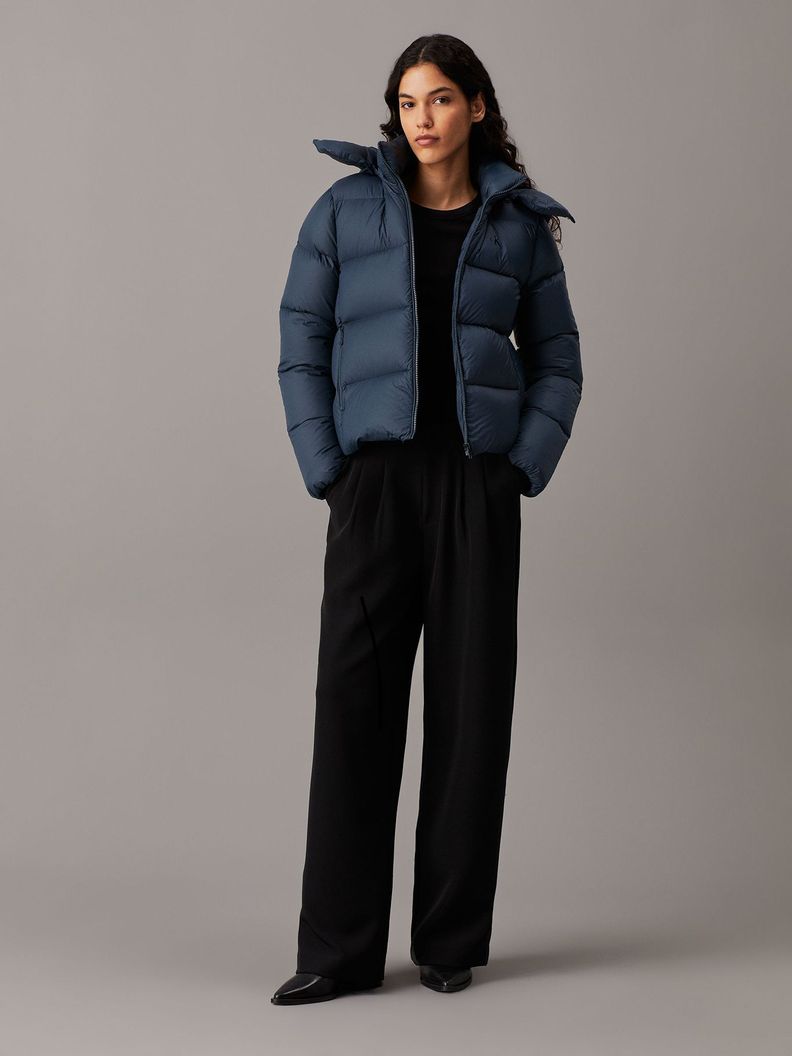 Parka Down Short Puffer Azul Calvin Klein-1
