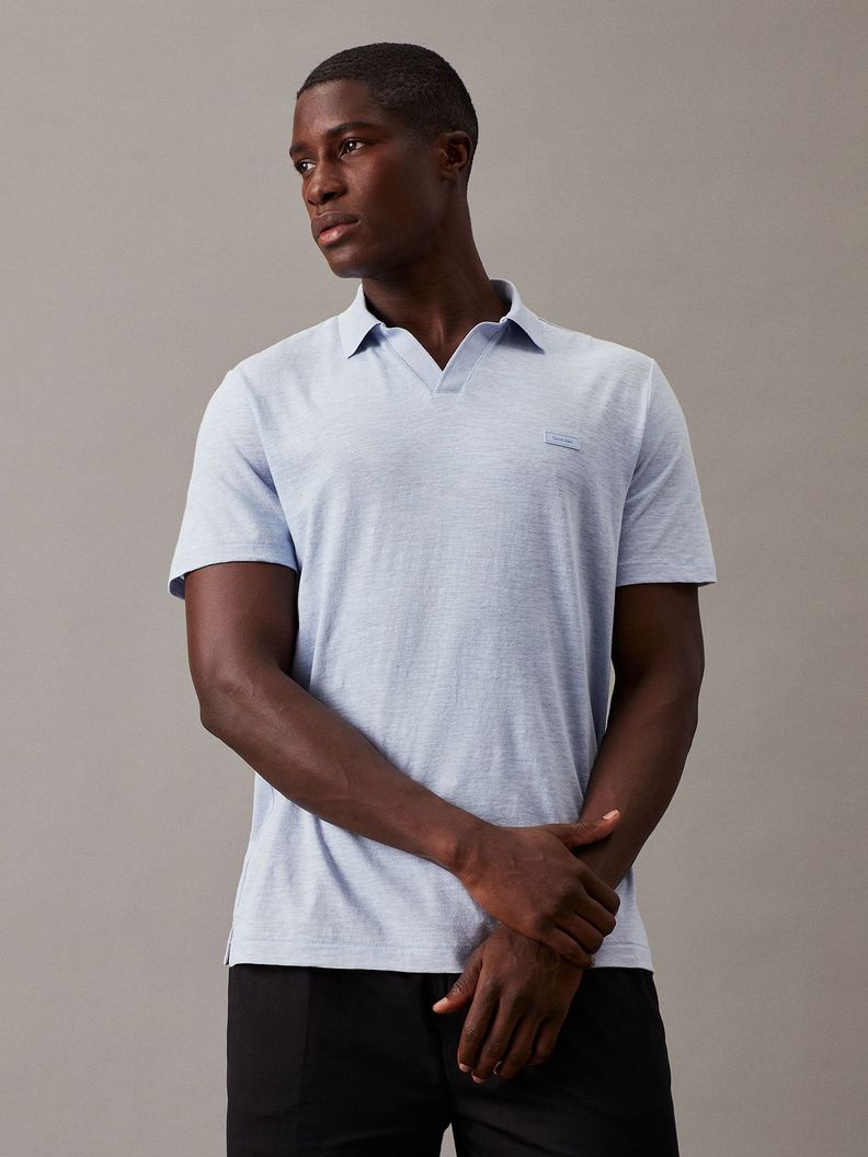 Polo Cotton Linen Azul Calvin Klein-0