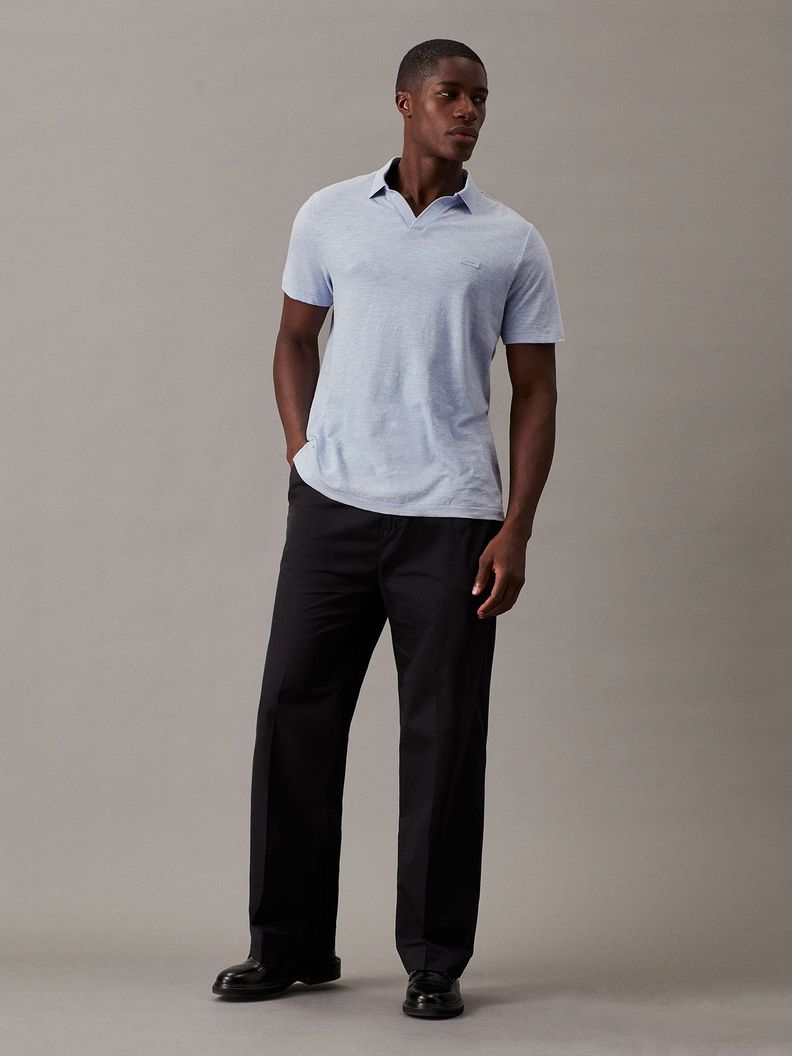 Polo Cotton Linen Azul Calvin Klein-1