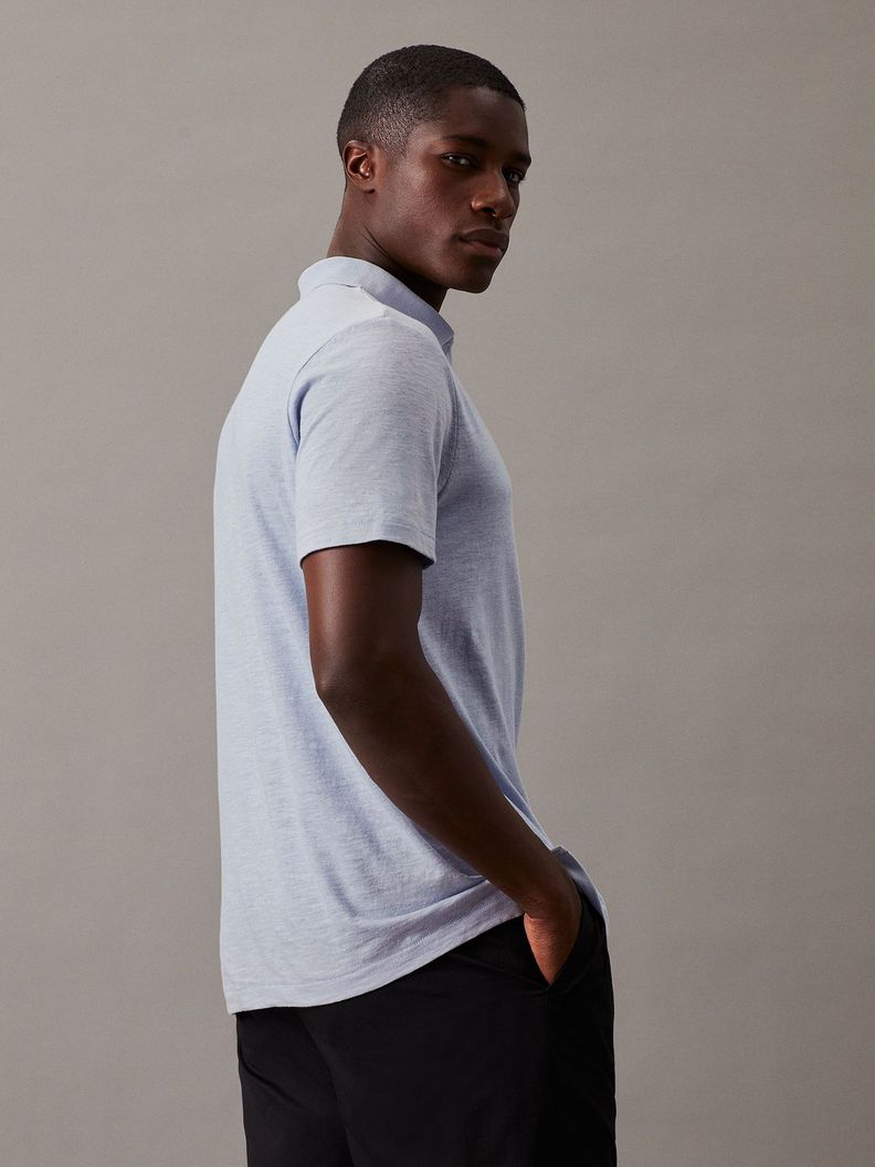 Polo Cotton Linen Azul Calvin Klein-2