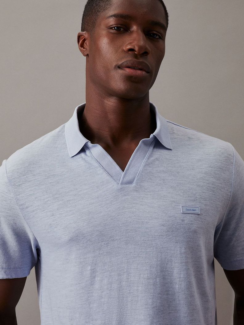 Polo Cotton Linen Azul Calvin Klein-3