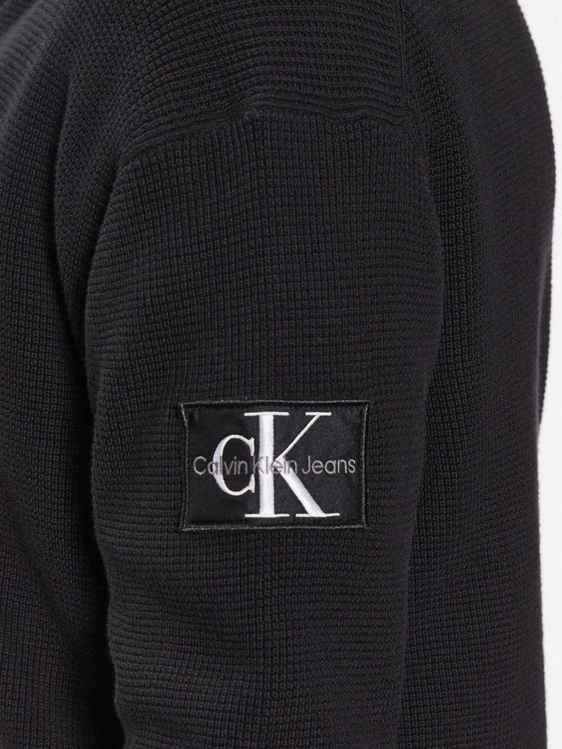 Sweater Core Badge Zip Through Negro Calvin Klein-4