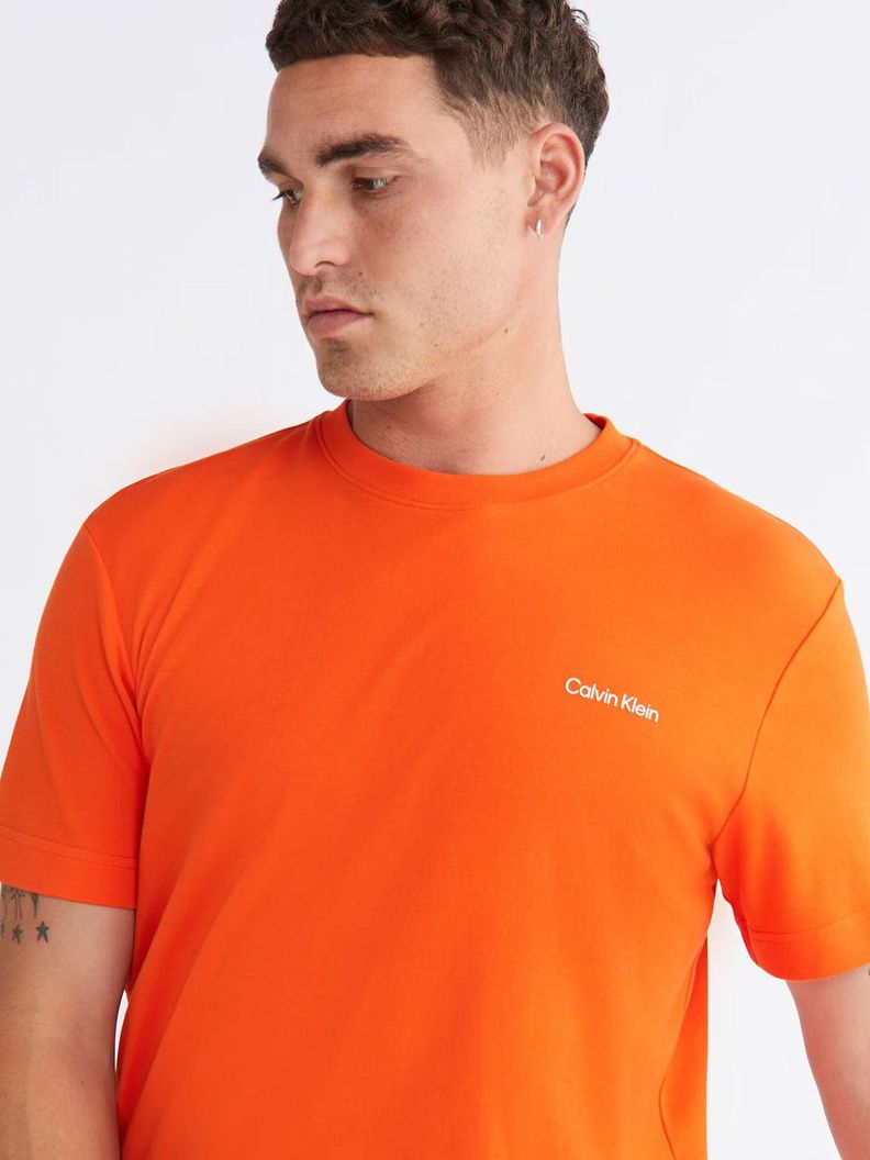 Polera Micro Logo Naranja Calvin Klein-3