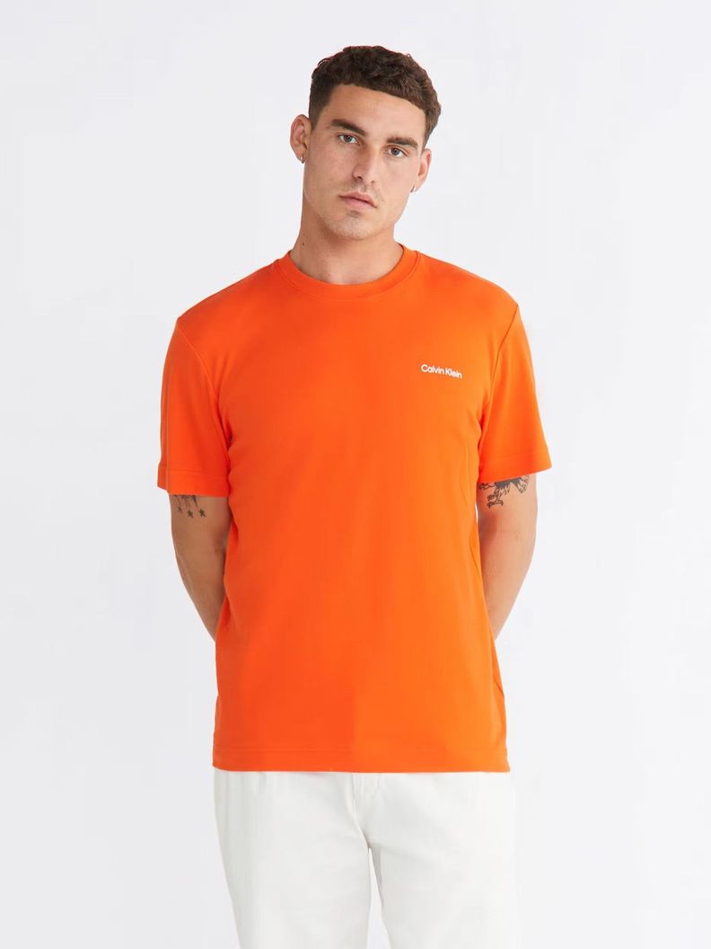 Polera Micro Logo Naranja Calvin Klein-0