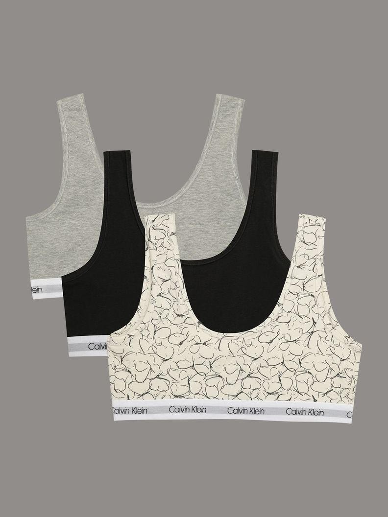 Pack 3 Bralette Cotton Niña Multicolor Calvin Klein-0