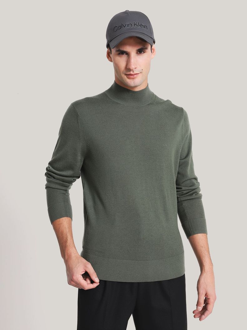 Sweater Cuello Alto Merino Mock Verde Calvin Klein-0
