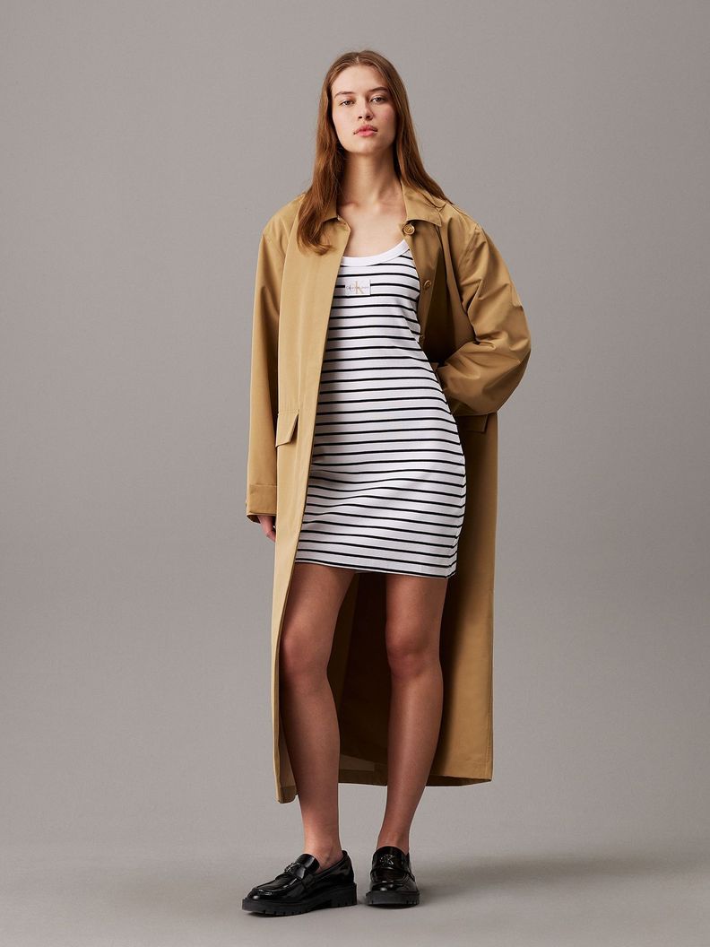 Vestido Woven Label Rib Blanco Calvin Klein-0