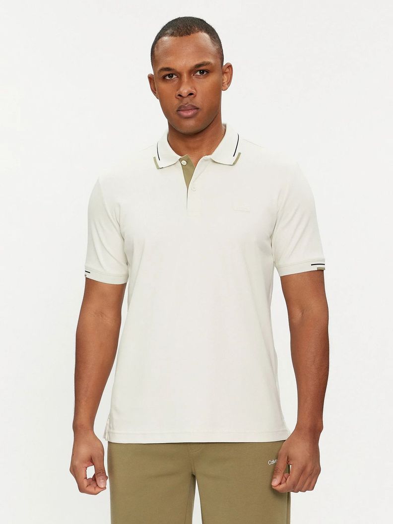 Polo Smooth Cotton Hombre Blanco Calvin Klein-0