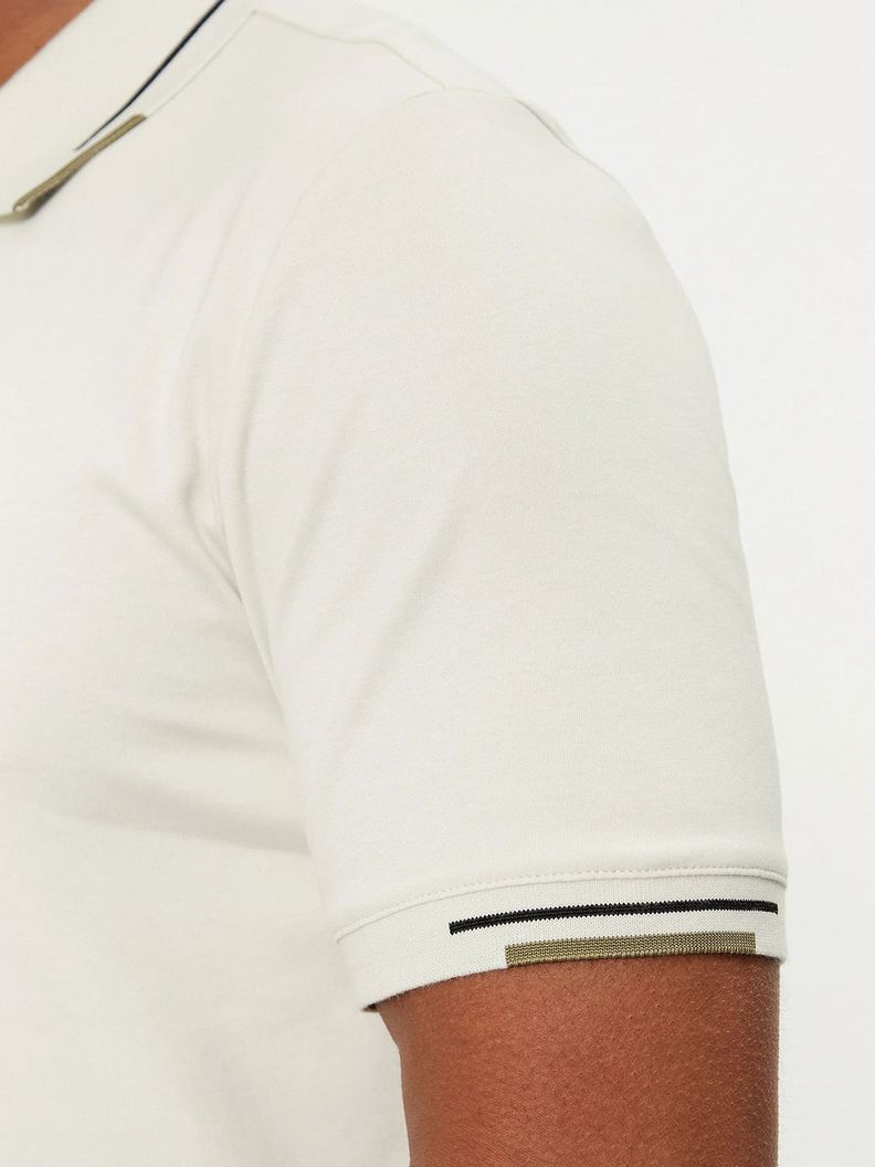 Polo Smooth Cotton Hombre Blanco Calvin Klein-4