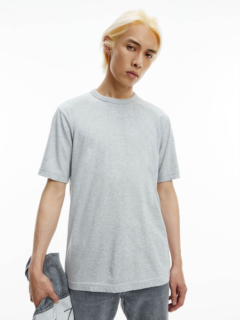 Polera Badge Gris Calvin Klein