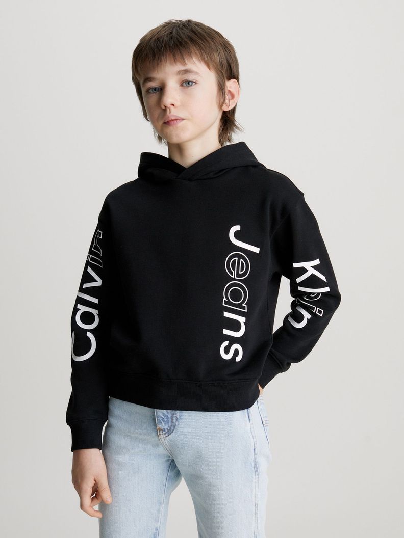 Polerón con Gorro Niño Maxi Negro Calvin Klein-0
